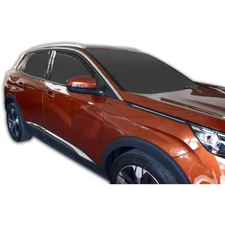 J&J AUTOMOTIVE Windabweiser passend für Peugeot 3008 5-Türer 2017-2024 4tlg, Heko Regenabweiser Vorne Hinten Getönt Dunkel Passform