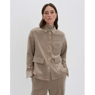 Someday Damen Langarmbluse | ZORTEA Regular Cordhemd mit Utility Details Pale Greige Melange, 40 - 40