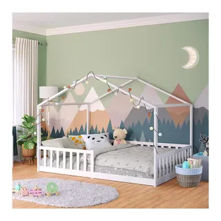 bellabino Hausbett Bia 140 x 200 cm Kiefer massiv weiß