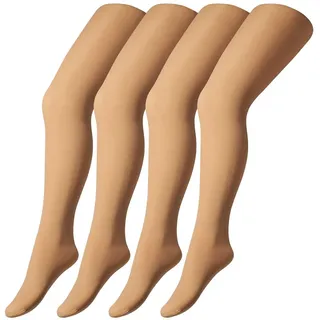 CAMANO 4er Pack camano Fine Strumpfhosen 40 DEN Kinder 0001 - alabaster 146/164