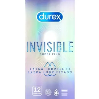 DUREX Invisible Extra Lubricated hauchdünne Kondome mit Gleitmittelbeschichtung Durex Invisible (12 uds)