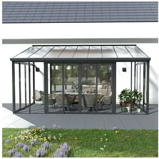 Juskys Wintergarten 548 x 312 cm 16 m2 Anthrazit