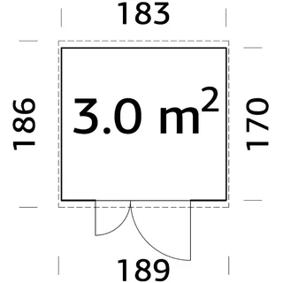 183 x 170 cm Grau Tauchgrundiert