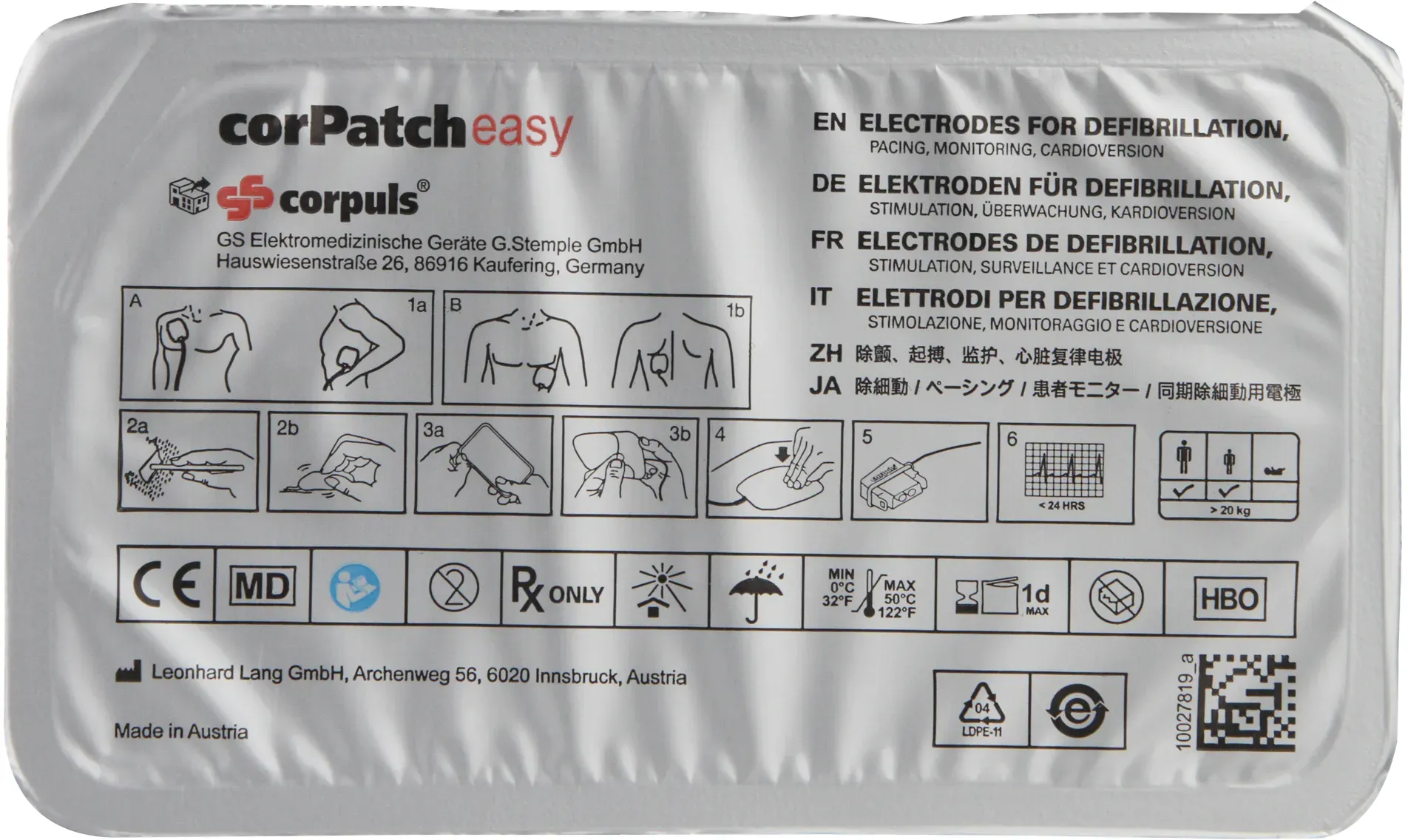 corPatch easy Defibrillationselektroden Elektroden Erwachsene 1 Paar
