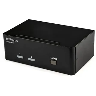 Startech StarTech.com 2 Port DisplayPort Dual Monitor KVM Switch - 4K 60 Hz, Schwarz