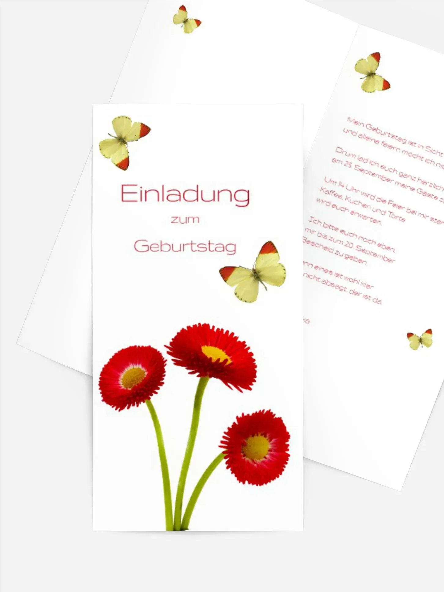 Einladungskarten zum Geburtstag selbst gestalten mit Spruch und Fotos im Onlinedesigner bei Meine-Kartenmanufaktur.de