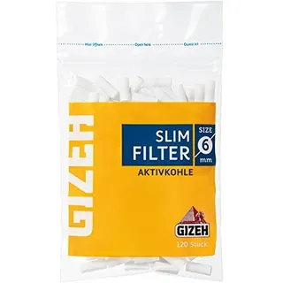 Gizeh Slim Aktivkohle Filter 6mm Aktivkohlefilter Zigarettenfilter 50x 120 (6000)
