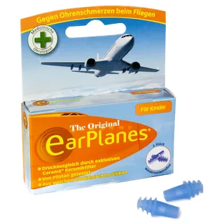 earplanes Kinder – Ohrstöpsel zum Druckausgleich im Flugzeug, hilft Druck und Ohrenschmerzen beim Fliegen zu vermeiden, für Kinder ab 1 Jahr, 2 Stück