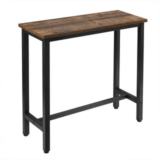 Woltu Bartisch Bistrotisch Stehtisch Esstisch, Metallgestell, Tischplatte aus MDF, Holz vintage 100x40x100cm(BxTxH),