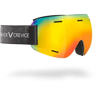 Black Crevice Skitourenbrille ÖTSCHER I Skibrille mit Etui I Skitourenbrille Herren & Damen mit bruchfester Doppelscheibe I Unisex Skibrille mit rahmenlosem Design I Sphärische Scheiben...