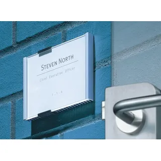 Durable Türschild INFO SIGN Metall silber DIN A6 quer