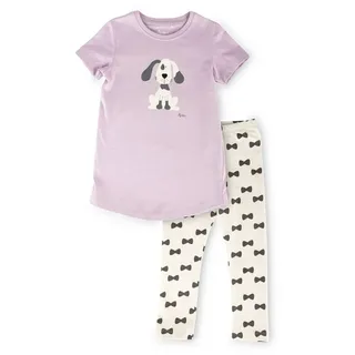 Sigikid Pyjama, kurzarm Kinder Schlafanzug in flieder/weiß | Gr.: 122