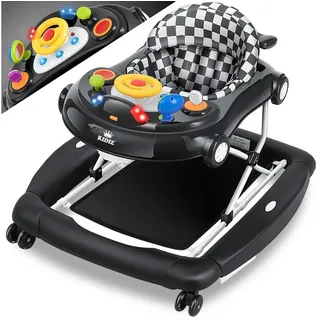 Kidiz Lauflernhilfe, 4in1 Lauflernhilfe Babywalker Spiel- und Lauflernwagen schwarz