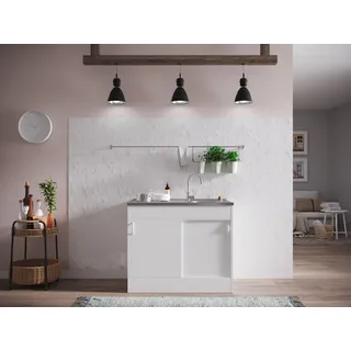 Respekta Einbauküche, Komplettspüle mit Schiebetür KS60S 100 x 60 cm