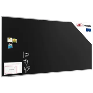 ALLboards Kreidetafel Magnetisch mit Alurahmen Premium EXPO 240x120cm Magnettafel Schwarz, Kreide