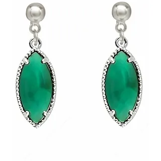 Gemshine - Ohrhänger 'GREEN DROPS' Ohrringe Grau Damen (49.89 € / )