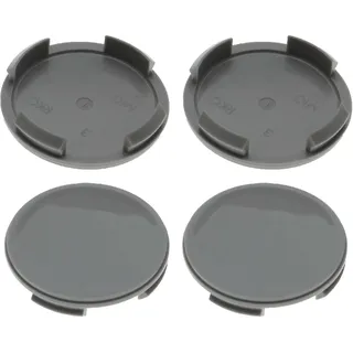 4 Nabenkappen Ø 60,0 mm - 57,0 mm / flach grau / Klebefläche