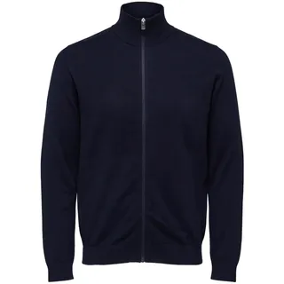 Selected HOMME Strickjacke SLHBERG FULL ZIP CARDIGAN blau