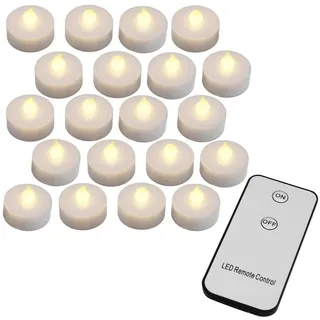 monzana LED Teelichter 20er-Set Warmweiß Fernbedienung