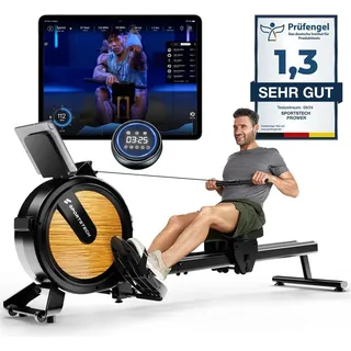 Sportstech PROwer Rudergerät für Zuhause - Hellbraun