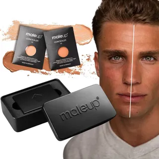 MaleUp Herren Concealer Bundle Dunkel I Perfekter Frische-Kick für die Männerhaut I Instant jüngeren & wachen Look I Natürliches Makeup für Männer I Für ein makelloses & maskulines Erscheinungsbild