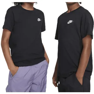 Nike FZ5177-010 K NSW Tee EMB Futura LBR T-Shirt Boy's Black Größe S