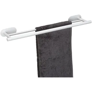 Wenko Turbo-Loc® Badetuchstange Duo Orea White matt, 60 cm, Weiß
