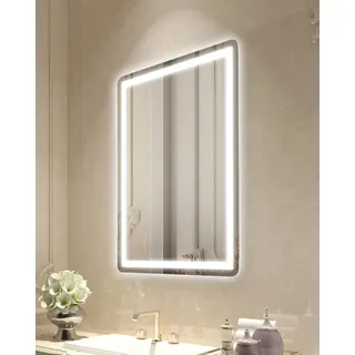 Vevor LED Badezimmerspiegel Kosmetikspiegel 3 Farben Wandmontage 60x80cm