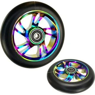 Double Five 55 Double Five Stunt-Scooter Rollen Spoked 110mm Rainbow Neochrom (2er Pack)