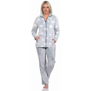 normann Hausanzug in Sterneoptik aus kuschelig warmen Coralfleece - 76704 blau | Gr.: 48/50