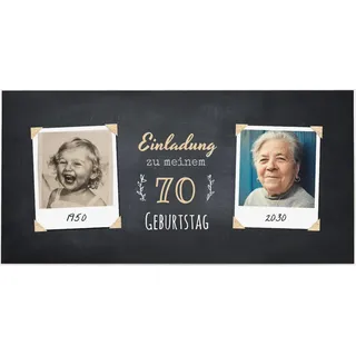 70. Geburtstag Einladungskarten Schwarz online gestalten und bestellen - Ich & Ich | Wunderkarten.de