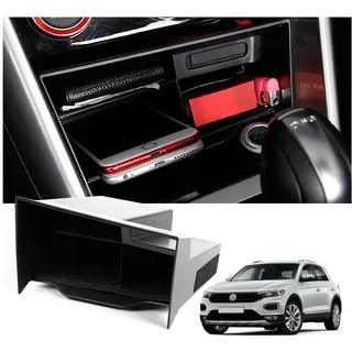 Ruiya Kompatibel mit Volkswagen T-ROC VW T-ROC 2018-2024 2025 Mittelkonsole Aufbewahrungsbox, T-ROC RLine Organizer Tray Mittelkonsole Organizer Aufbewahrungsbox VW T-ROC Zubehör
