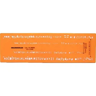 RUMOLD Schriftschablone Schrifthöhe 3.5+5mm 89200 gerade f.Fineliner