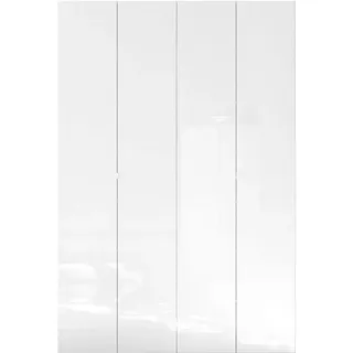 INOSIGN Schuhschrank »SMILE Breite 124 cm, Höhe 184 cm, Schuhregal mit 7 Ebenen, 14 Fächer«, Schuhkommode in Weiss Hochglanz Lack, 2 Metallgriffe, weiß