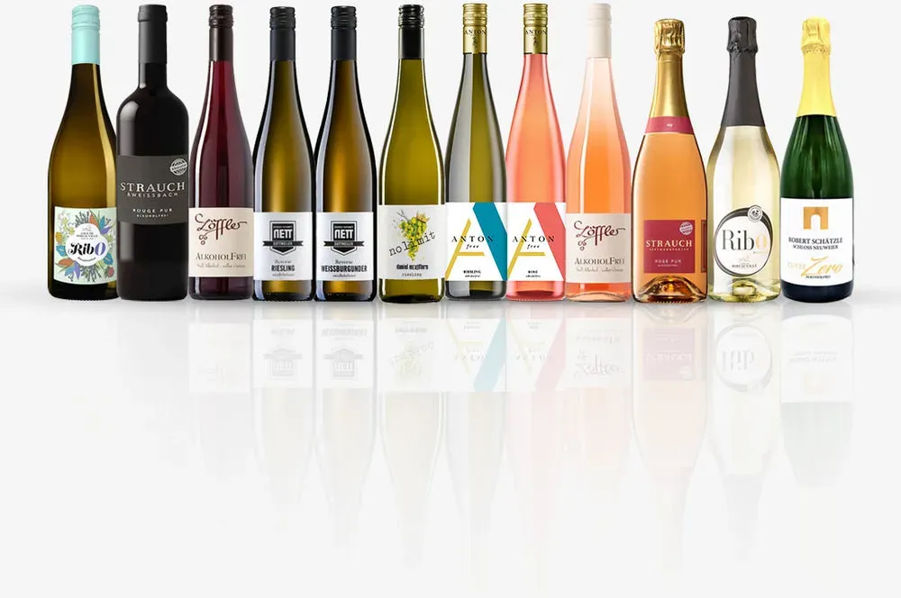 MEGA CLASS: Alkoholfreies Wein-Probierpaket mit 12 Flaschen
