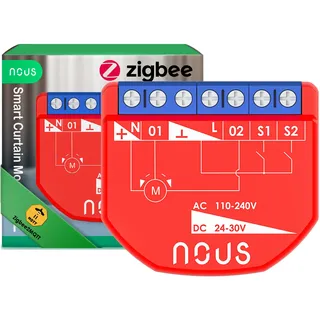 Nous Zigbee 3.0 Smart Curtain Module Vorhang Rollladenschalter rot