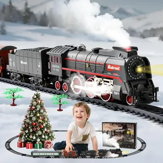Elektrische Zug Spielzeug Dampfzug Schienen Licht&Sound Weihnachtszug