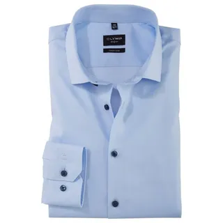 OLYMP Businesshemd No. Six super slim mit feinem Webeffekt blau 45