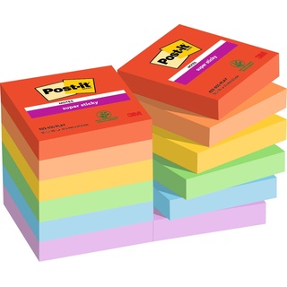 Post-it Super Sticky Notes Playful Collection, 12 Stück