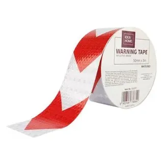 idea-home Warnband 111177, Reflektorband, selbstklebend, rot / weiß, 50mm x 5m