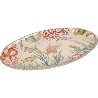 Rose & Tulipani ROSE TULIPANI Sea Life Melamin oval Tablett & 52 x 30 cm