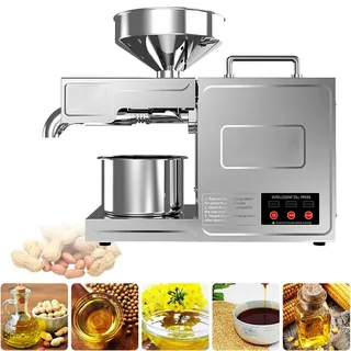 ZenSeFarin Elektrische Ölpresse 820W,Temperaturverstellbare Ölpresse,Edelstahl Verschleißfest und Einfach zu Reinigen Kalte und Heiße Ölpresse,Für Nüsse,Erdnüsse,Raps und Andere Ölsaaten