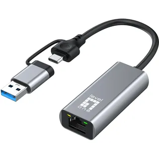 LevelOne USB-0423 2,5-Gigabit-Ethernet-2-in-1-USB-C/A-Netzwerkadapter