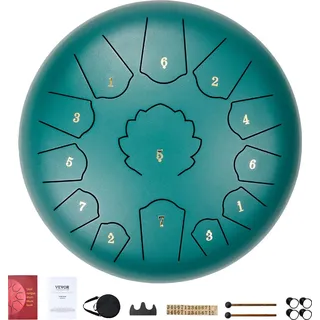 Vevor Zungentrommel 305 mm, 13 Töne, Regentrommel in C-Dur, Regenglocke mit 2 Schlägeln und Tragetasche, Schlaginstrument für Musikunterricht un...