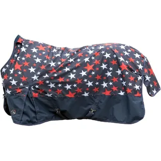 HKM Norwich- 600D mit glattem Futter Highneckdecke, Blau Mit Sternenmuster, 135