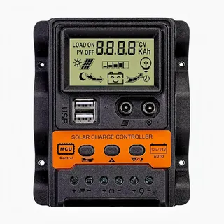 Solar Charge Controller 30A PWM Auto Parameter 12V 24V Solar Charge Controller with Adjustable LCD Display Dual USB output the maximum current/voltage fo 5V/2.5A