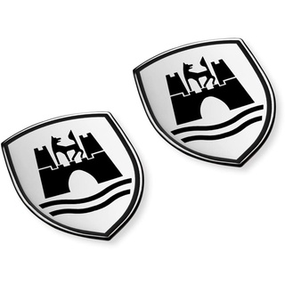 Volkswagen 5C0064317ASXRW Dekorfolien Set Wolfsburg Wappen Emblem satinschwarz chromglanz