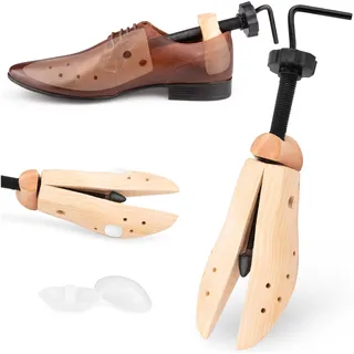 SULPO Schuhspanner aus Buchenholz - Schuhdehner als Knick- und Faltenschutz für Damen und Herren - Schuhweiter - Schuhstrecker - Einstellbare Länge und Breite - Verschiedene Größen - M / 37-41 EU