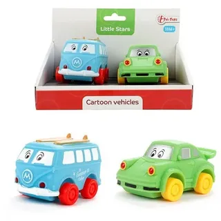 Toi-Toys - LITTLE STARS - 2 weiche PVC-Autos - Cartoon vehicles
