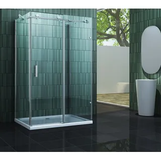 INCLUDO 120 x 90 x 200 cm Glas U Duschkabine Duschtasse Dusche Duschabtrennung